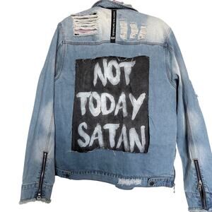 Native Supply HGA distressed jacket NOT TODAY SATAN graphic XL Streetwear RARE
